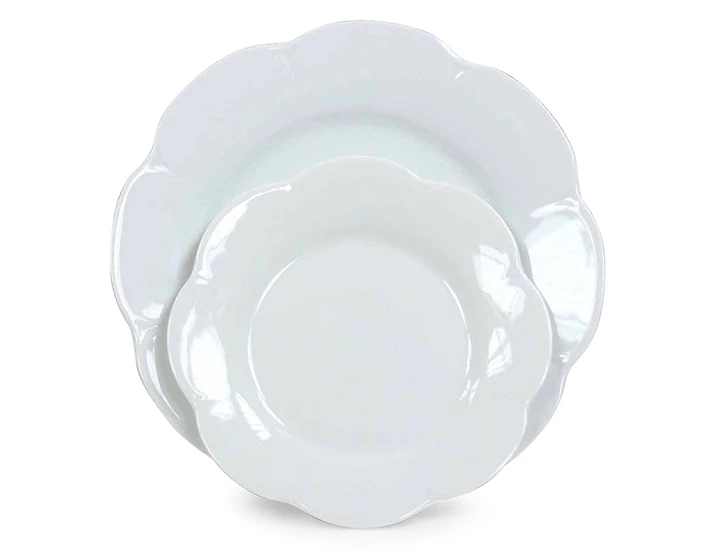 Lot 6 assiettes à dessert porcelaine blanche - D 20 cm - Roma